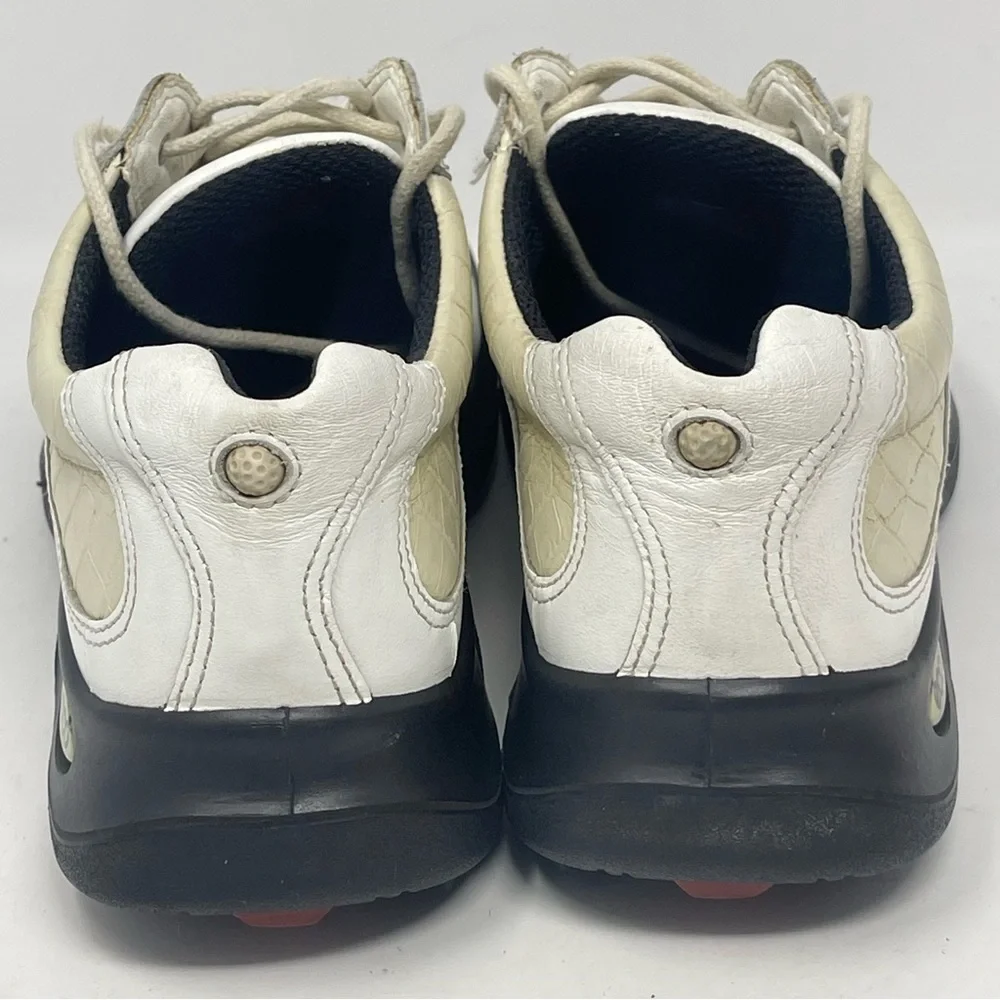 Ecco Casual Swing Golf Shoes Womens 6 - 6.5 EU 37 White Leather Soft Spikes READ